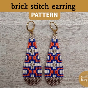 Brick Stitch Beaded Earrings Pattern, Seed Bead Patterns Beading Patterns Beaded Miyuki Bead