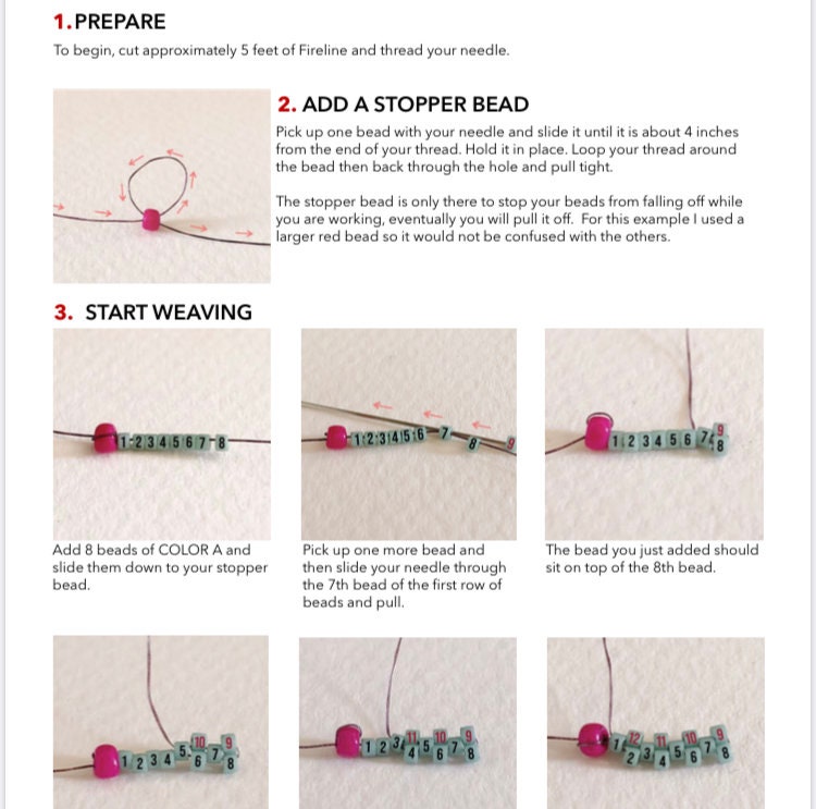 Beaded Ring Tutorial Beading Instructions Beaded Ring Pattern Digital ...