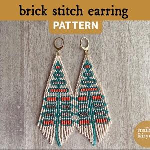 Brick Stitch Fringe Earring Pattern, Delica Beading Pattern, Seed Bead Pattern