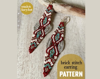 Adira - Brick Stitch Earring Pattern Instant Digital Download PDF
