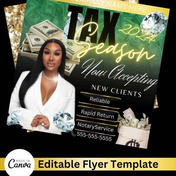 Tax Preparation Flyer, DIY Flyer Template Design, Tax Prep Flyer, Income Tax Preparer Flyer, Premade Tax Season Accounting Services Flyer