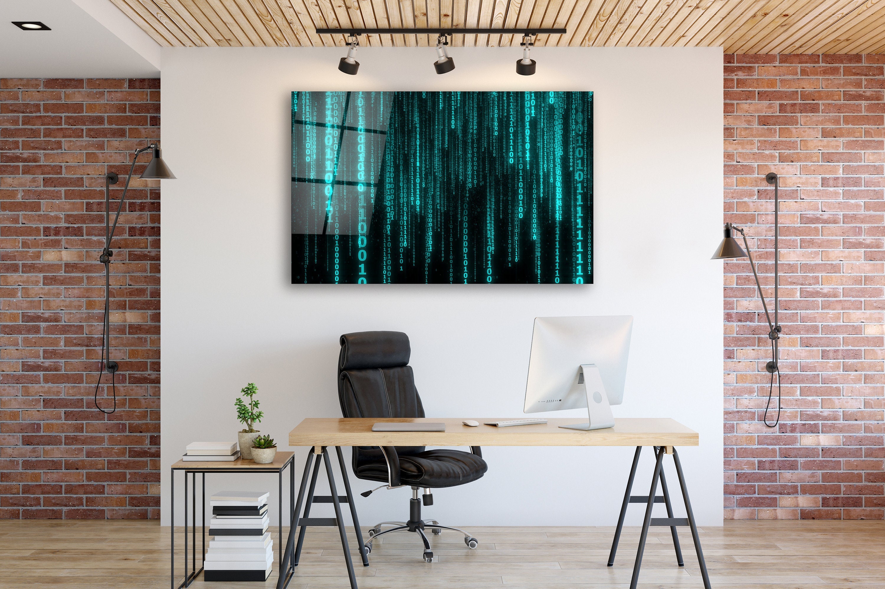 Matrix Wall Art on Tempered Glass, Matrix Wall Hanging, Abstract Wall