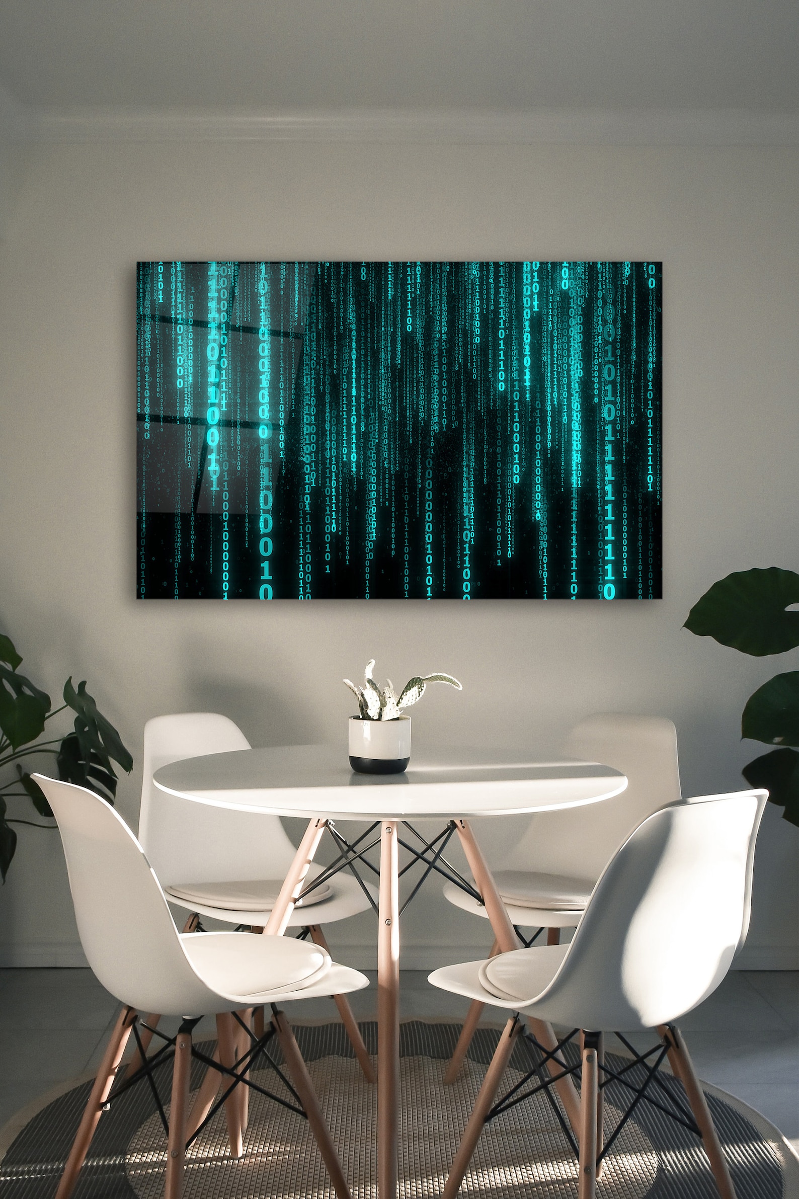 Matrix Wall Art on Tempered Glass, Matrix Wall Hanging, Abstract Wall