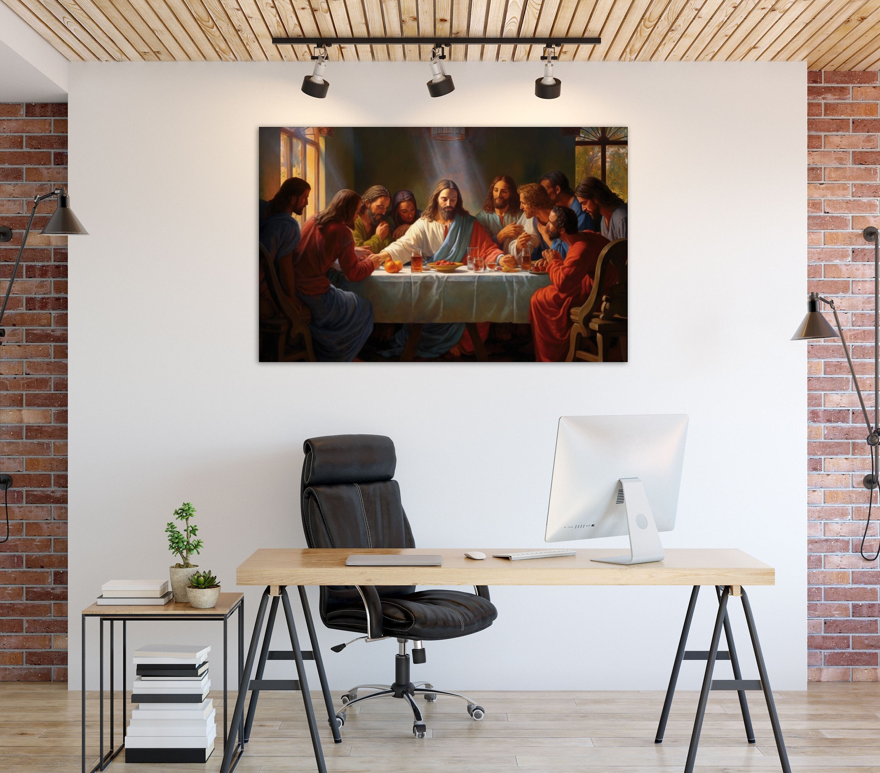 Last Supper Wall Art on Tempered Glass, Jesusu Wall Hanging, Christ Wall Decor