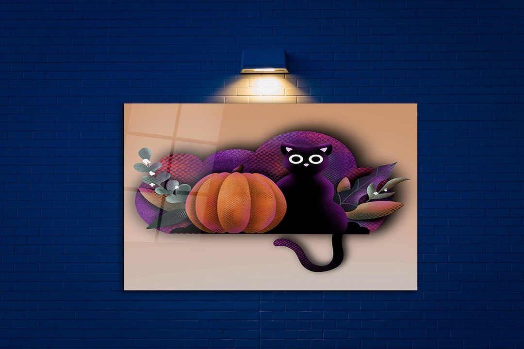 Animated Wall Art, Cute Glass Wall Hanging, Modern Wall Decor, Wall Art