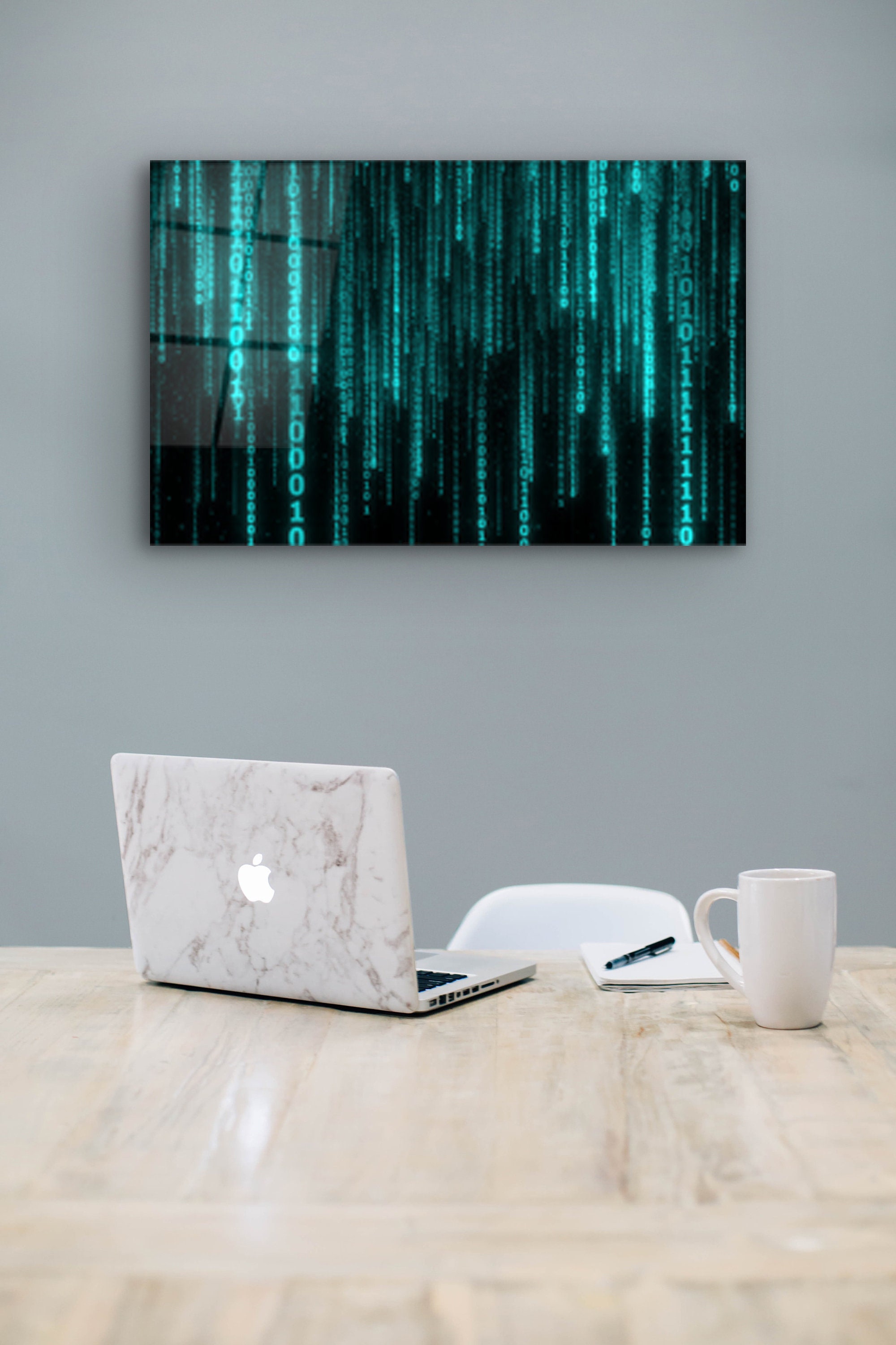Matrix Wall Art on Tempered Glass, Matrix Wall Hanging, Abstract Wall ...