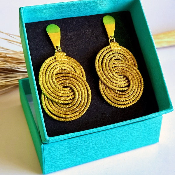 Boucles d'oreilles plaqué Or en Or Végétal - Capim Dourado