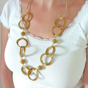 Gold-plated and vegetable gold necklace - Capim Dourado