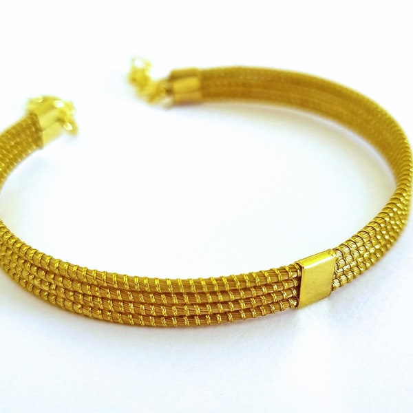 Bracelet en Or Végétal et plaqué Or - Capim Dourado - Elégance