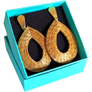 Earrings in Vegetable Gold and Gold Plated - Capim Dourado