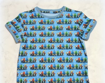 NINJAGO T-Shirt Summer Shirt Size 122 Blue Ninjago Figures