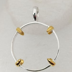 925 Sterling Silver Round Bezel Pendant Blank: Coin Connector Setting