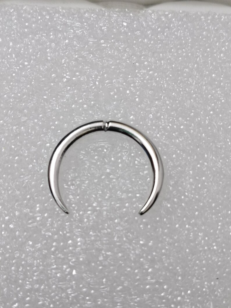 925 Sterling Silver 12G Septum Ring Silver Horseshoe, Curved Barbell
