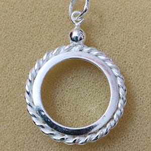 925 sterlingzilveren hanger met ronde ring, blanco: knoopsluiting, handgemaakt