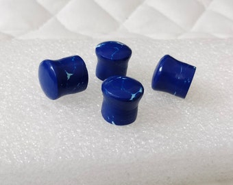 Bouchons en pierre de howlite bleu royal : Jauges auriculaires biologiques faites main