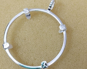 925 Sterling Silver Coin Bezel Pendant: Blank Connector Setting