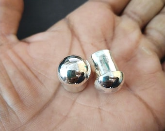 Sterling Silver Ear Plugs: Handmade Double Flared Tunnels (Pair)