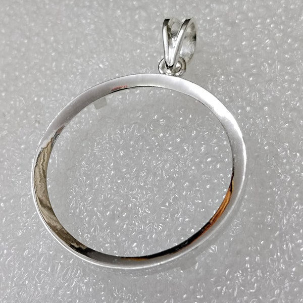 925 Sterling Silver Round Bezel Pendant prong jewelry Making Tools Coin Connector Blank Trays Pendant Nickel Free Bezel Coin Connector