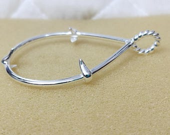 925 Sterling Silver Coin Bezel Pendant: Blank Connector Setting