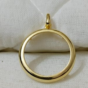 925 sterlingzilveren hanger met ronde rand, blanco: instelling muntconnector