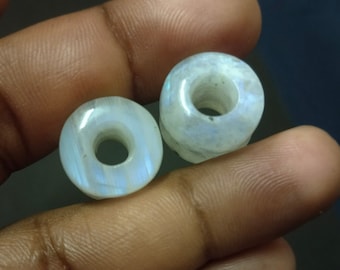 Rainbow Moonstone Tunnel Plugs: Handmade Double Flared Gauges