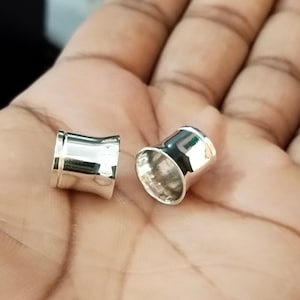 Sterling Silver Flare Tunnel Plug: Handmade Ear Stretcher Gauges