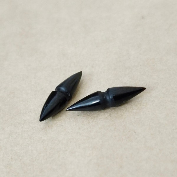 Black Stone Nose Wear Septum Tusk - Gemstone Septum Tusk - Horn Spike Tusk - Body Wear Gemstone - Nose Pincher