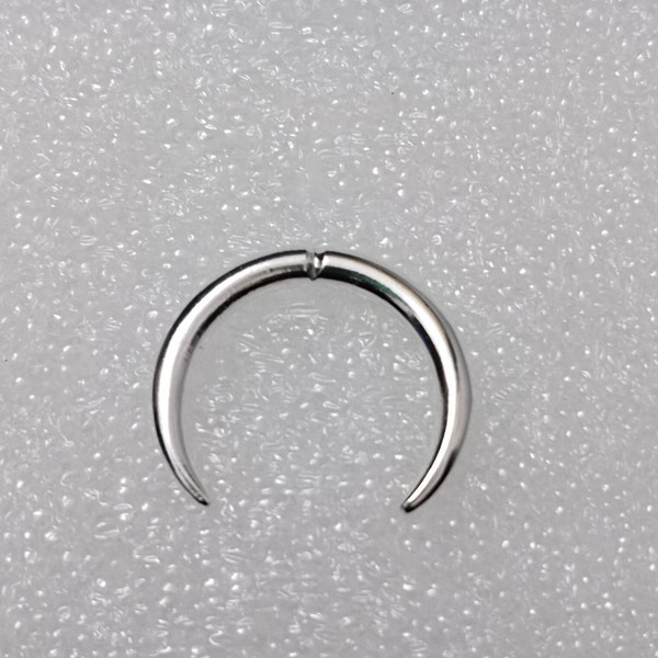 925 Sterling Silver 12G Septum Ring - Silver Horseshoe, Curved Barbell - Circular Bent with Balls Ends - Eyebrow Ring - Cartilage Earring