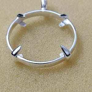 925 sterlingzilveren hanger met ronde rand, blanco: instelling muntconnector