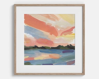 夕焼けの絵画、デジタルダウンロード、印刷可能なアートワーク、アート