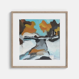 Winter Landscape  Art Print, Snow Road Landscape Painting, Winter Road Painting,Blue Landscape Painting,Printable Watercolor,Winter Wall art