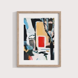 Red Door Art Print, House with a Red Door Painting, Red Door Painting, House Art Print, Downloadable House Art print