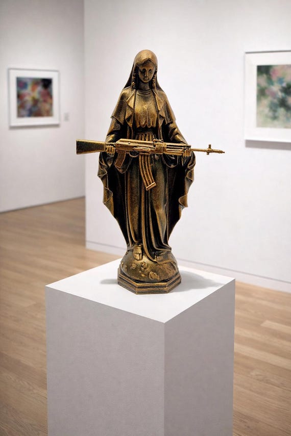 Madonna With AK Sculpture – Religious Pop Art - Etsy