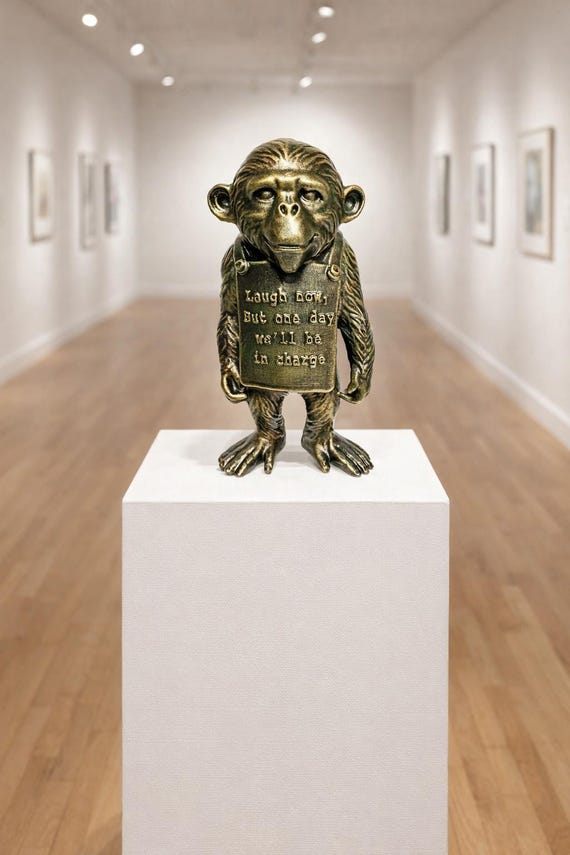 Banksy Monkey Laugh Now - Sculpture Art Toy - Etsy