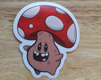 Happy Mushroom Vinyl Sticker