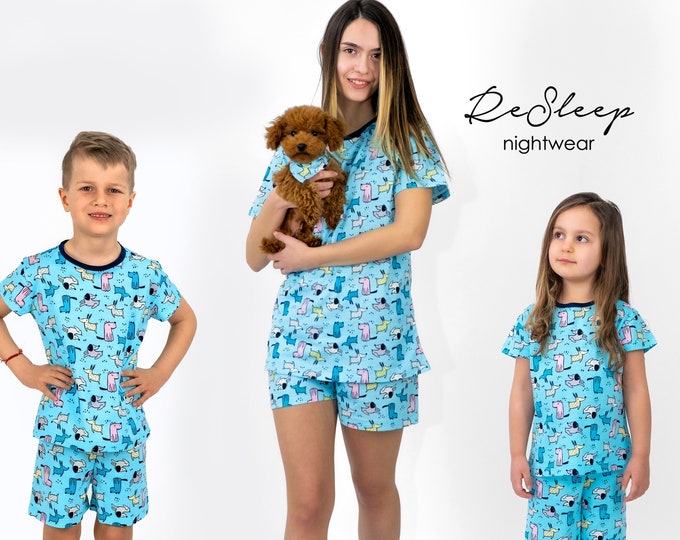 Mommy And Me Matching Pajamas, Family Pajamas, Mother Daughter Pjs, Mom And Son Matching Jammies, Vacation Pyjamas, Dog Matching Pjs
