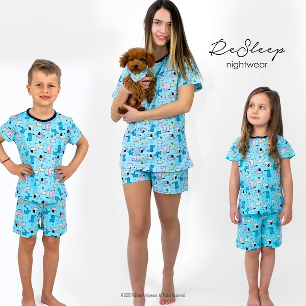 Mommy And Me Matching Pajamas, Family Pajamas, Mother Daughter Pjs, Mom And Son Matching Jammies, Vacation Pyjamas, Dog Matching Pjs