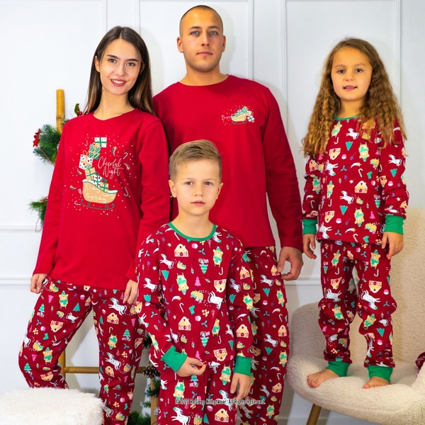 Family Pajamas Matching Christmas, Unique Holiday Gift, Family Clothing, Holiday Pajamas, Best Holiday Gifts, New Year Pjs, Fashion Gift