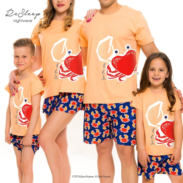 Family Matching Pajamas With Shorts, Summer Gifts For Her, Family Beach Jammies, Two Piece Pyjamas, Family Vacation Photo Props