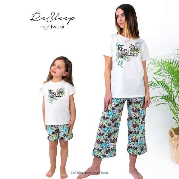 Mother Daughter Matching Pajamas, Daughter Valentine Gift, Mommy And Me Matching Jammies, Valentines Day Gifts For Her, Panda Pjs, Homewear