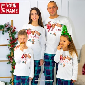 Family Christmas Pajamas With Name, Personalized Matching Christmas Pjs Family, Best Holiday Gifts, Family Clothing, Holiday Pyjamas