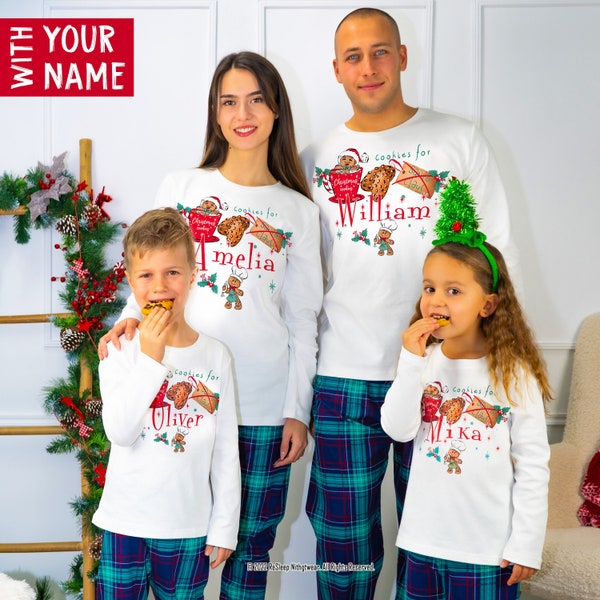 Pyjama de Noël en famille avec nom, pyjamas de Noël personnalisés assortis, meilleurs cadeaux de vacances, vêtements de famille, pyjamas de vacances