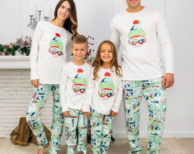 Family Matching Ski Pajamas, Valentines Day Gifts For Wife, Winter Family Pajamas, Family Clothing, Ski Jammies, Unique Gifts For Her