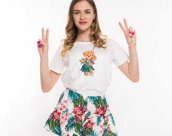 Pijama Aloha Bear, ropa de dormir de algodón para mujer