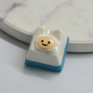Finn de menselijke ambachtelijke Keycap | Cherry MX Keycap voor mechanisch toetsenbord | Avontuurtijd Keycap schattig | Cartoon Keycap aangepaste set