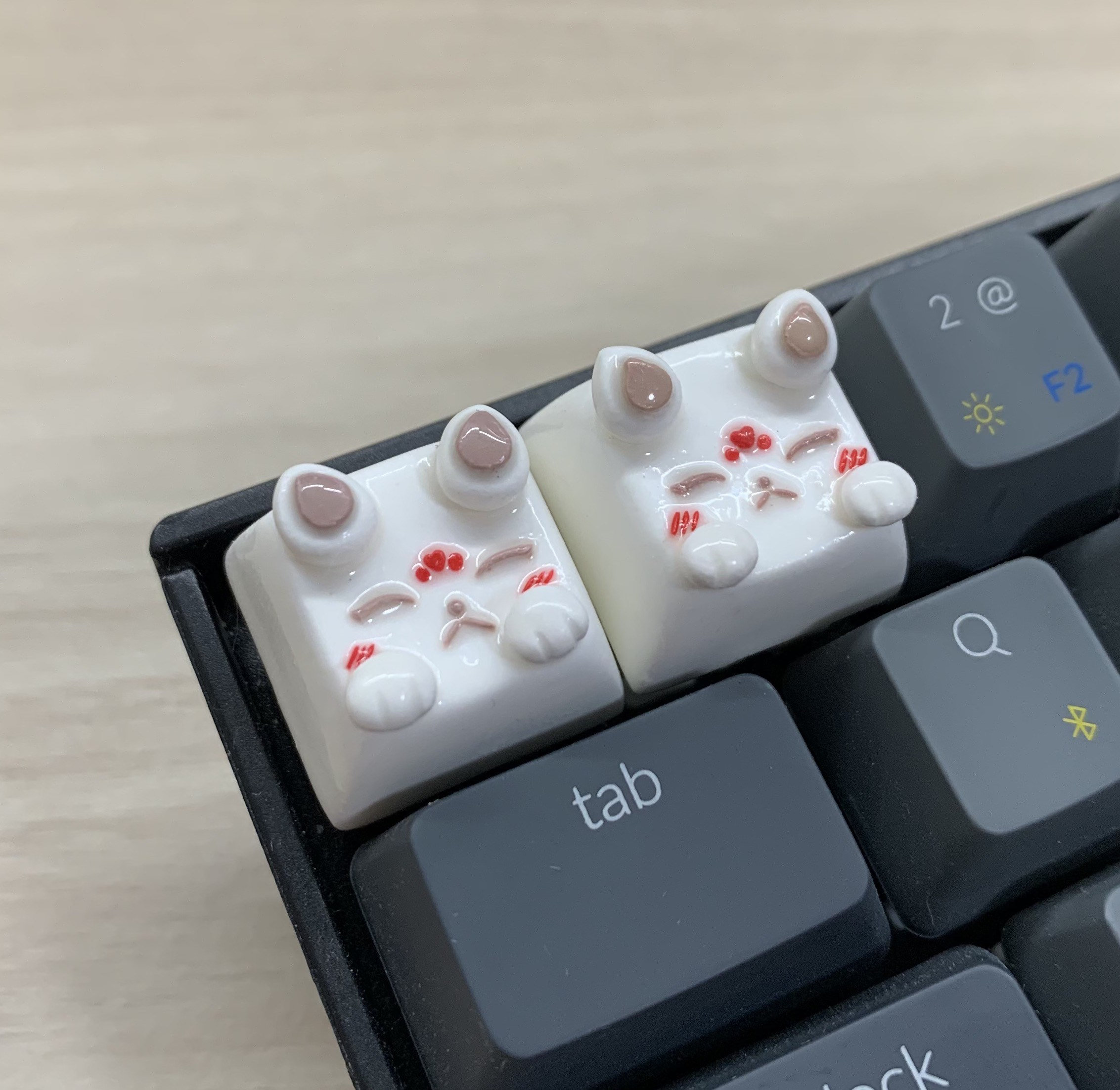 Kitsune Artisan Keycap Heart Fox Keycap for Mechanical