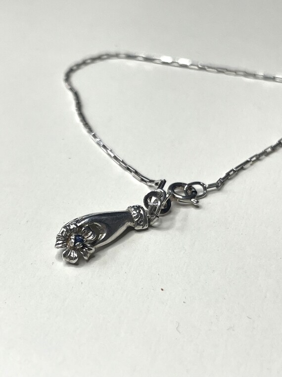 Solid silver 925 box chain link bracelet 18cm wit… - image 5