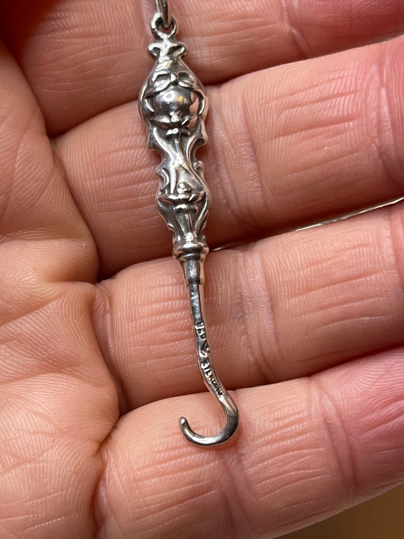 Solid sterling silver miniature glove button hook… - image 8