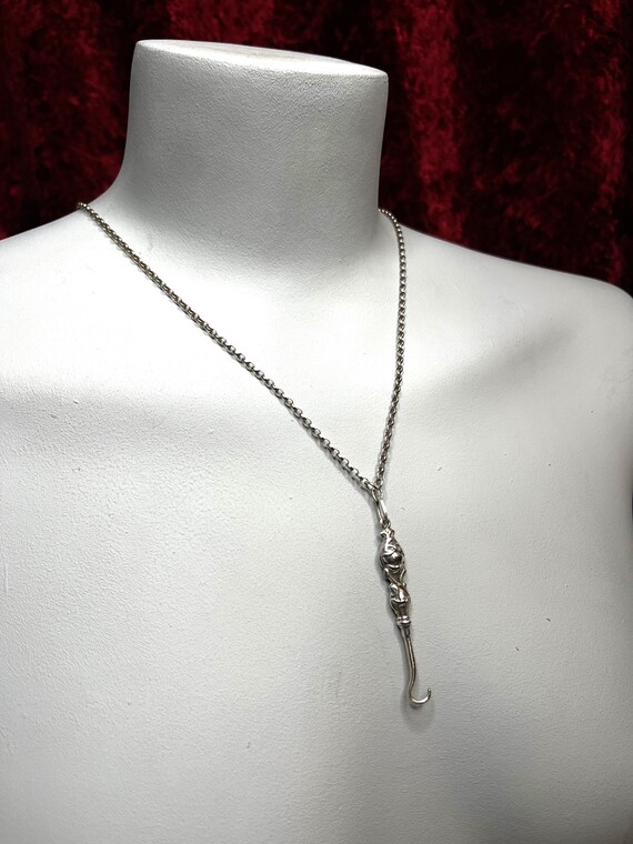 Solid sterling silver miniature glove button hook… - image 7