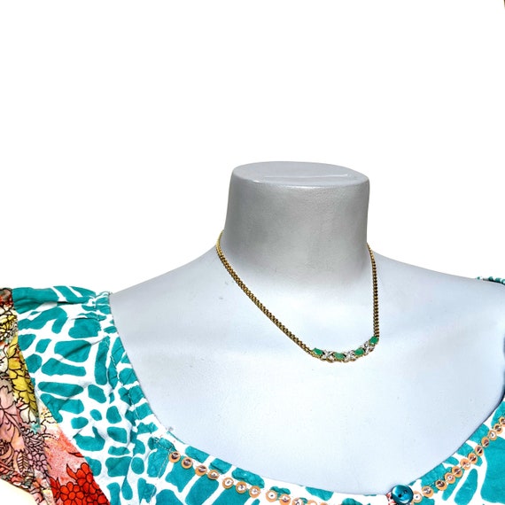 Solid silver gilt emerald and diamond Italian pen… - image 7